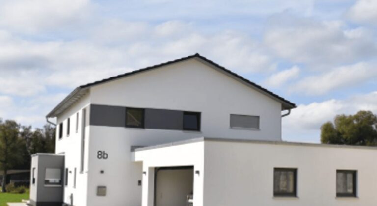 Modernes Einfamilienhaus mit Flachdach und Garage